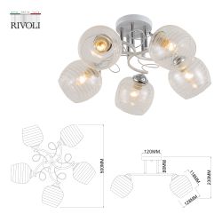 Люстра Rivoli Estefany 9131-305 5 х Е27 40 Вт модерн
