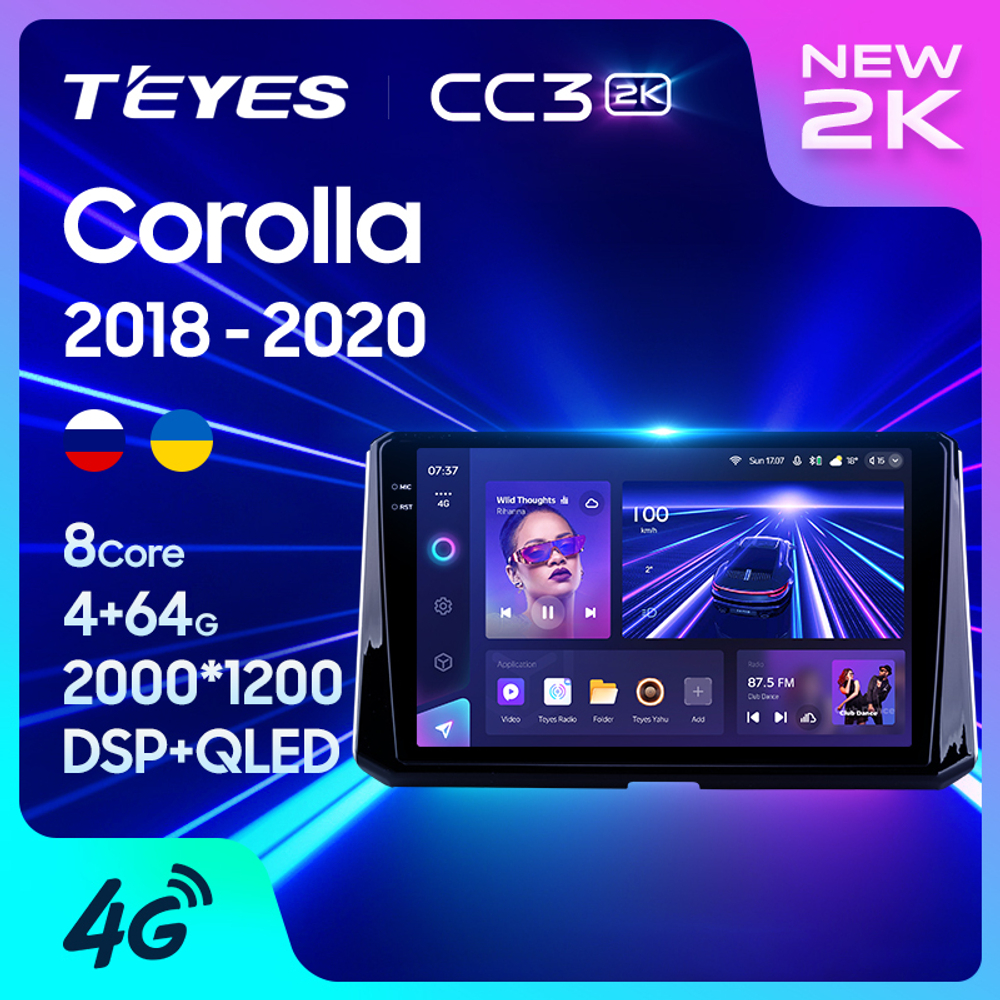 Teyes CC3 2K 10,2"для Toyota Corolla 2018+