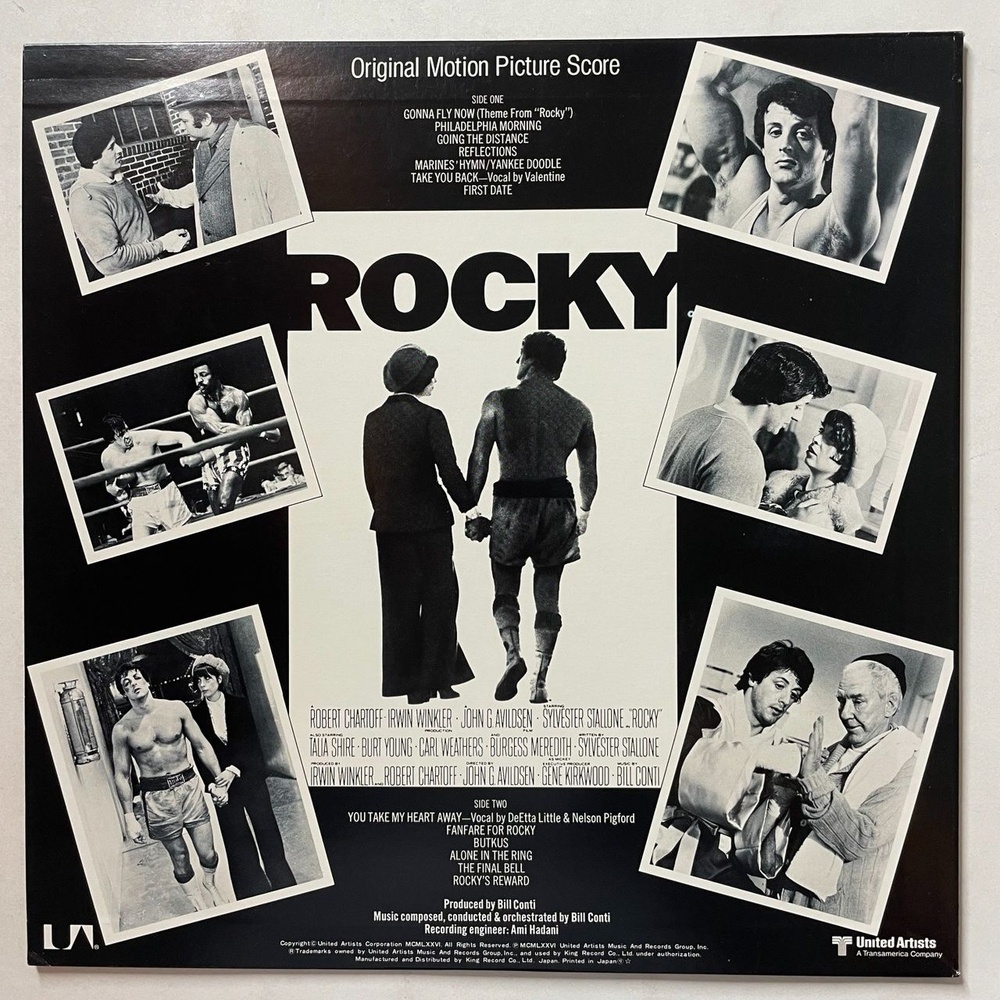Винтажная виниловая пластинка LP Bill Conti Rocky Motion Picture Score (Japan 1977) (No Obi) Going The Distance