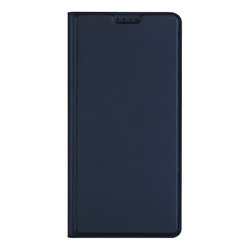 Чехол книжка из кожи синего цвета для Vivo X300 Ultra, серия Skin Pro Series от Dux Ducis