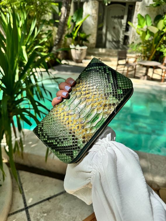 Кошелек из кожи питона на замке WA-256