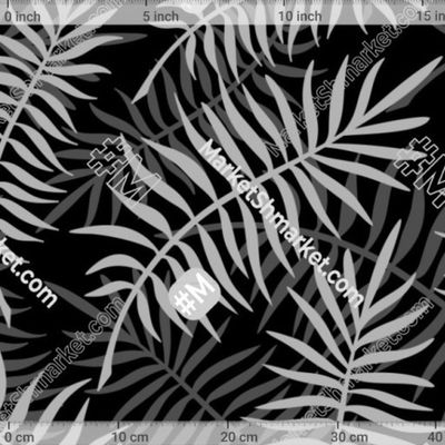 ТРОПИЧЕСКИЕ ЛИСТЬЯ НА ЧЁРНОМ ФОНЕ by Capricorn 192 DPI