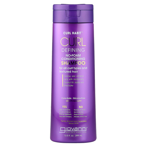 Giovanni, Curl Habit™, шампунь-кондиционер без пены для создания локонов, для всех типов локонов и текстурированных волос, 399 мл (13,5 жидк. унции)