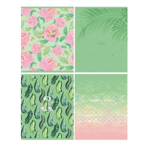 Тетрадь 48л., А5, линия BG "Mint Gold", тиснение голографической фольгой, форзац с дизайном