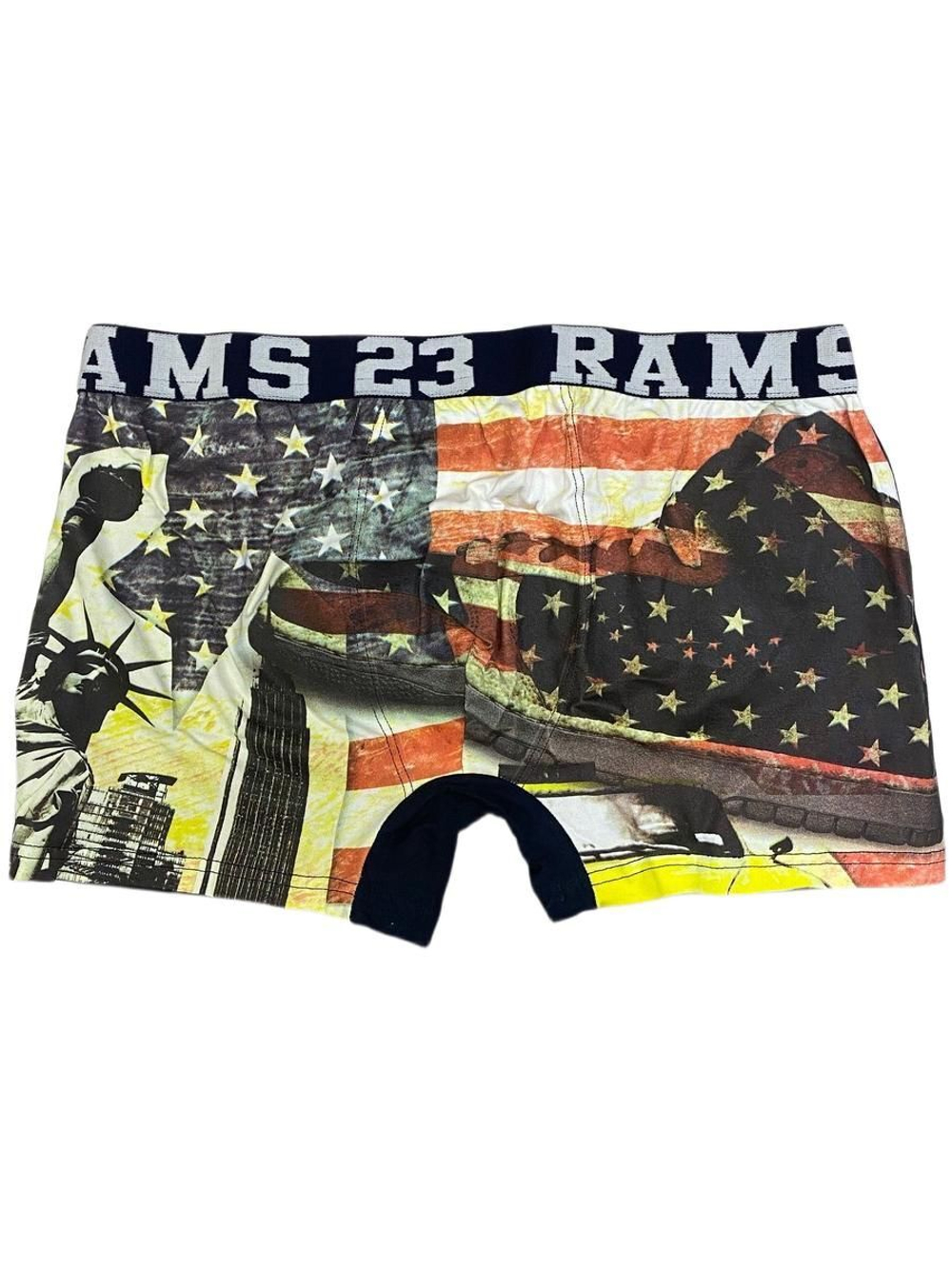 Мужские трусы боксеры синие с принтом, хлопок L/50, Primal