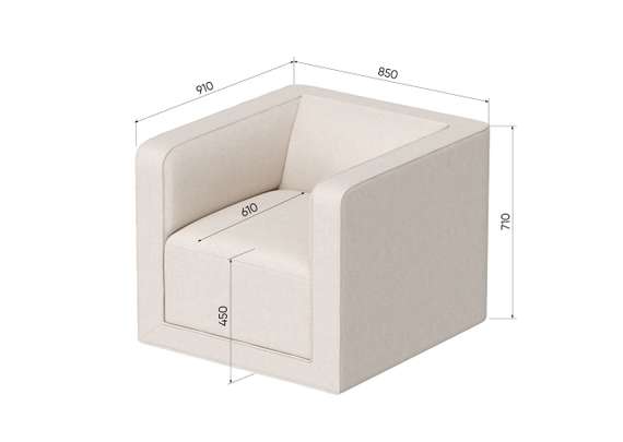 Кресло Cube (бежевый, букле)