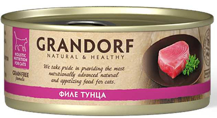 Консервы GRANDORF для кошек, филе тунца - 70 гр