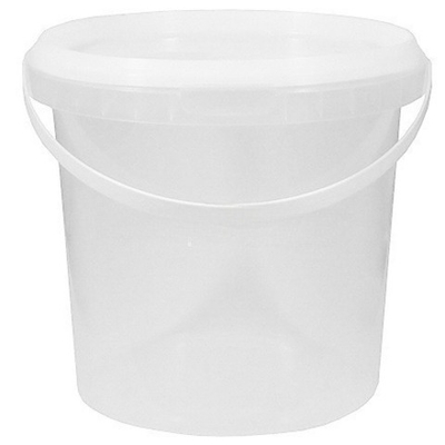 Ведро п/э с кр. 1,0 л (неокр) Инпласт (300 шт.) с ручкой