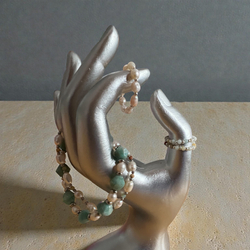 Браслет. Бирюзовое спокойствие. Амазонит и Жемчуг