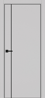 Межкомнатная дверь Optima Porte НЕАПОЛЬ 204 Молдинг SB (чёрный), Алюминиевая кромка SB (матовый чёрный) с 4-х сторон