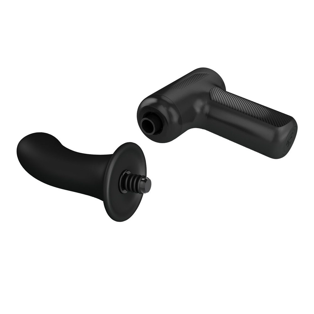 Черный вибромассажёр с поступательными движениями DJ Doctor (Цвет: черный)