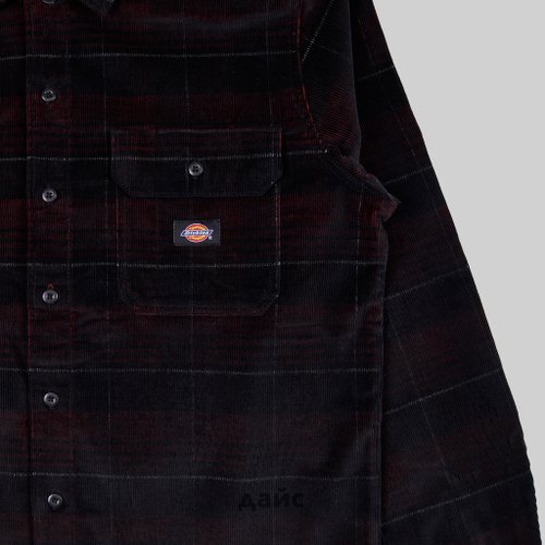 Рубашка мужская Dickies Alma Plaid Long Sleeve Shirt артикул:WLR51_black - купить в магазине Дайс
