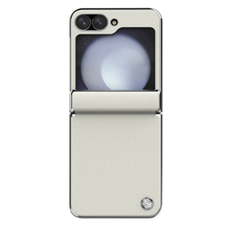 Чехол белого цвета от Nillkin для смартфона Samsung Galaxy Z Flip 6 5G, серия CamShield Flip Leather Case