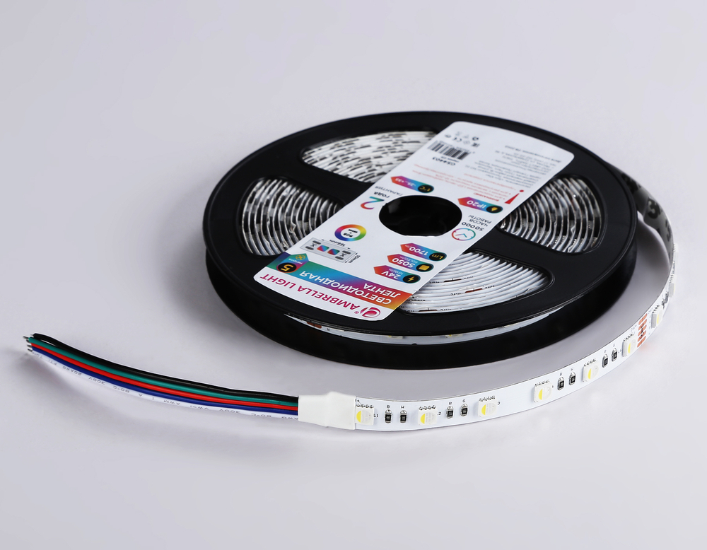 GS4403 5050 60Led/ 10W m/ 24V IP20 RGBW+6500K/ 5000*10*1.87mm (5 конт.)