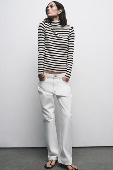 ZARA СВИТЕР В ПОЛОСКУ ИЗ МЯГКОЙ ТКАНИ, ПОЛОСКИ