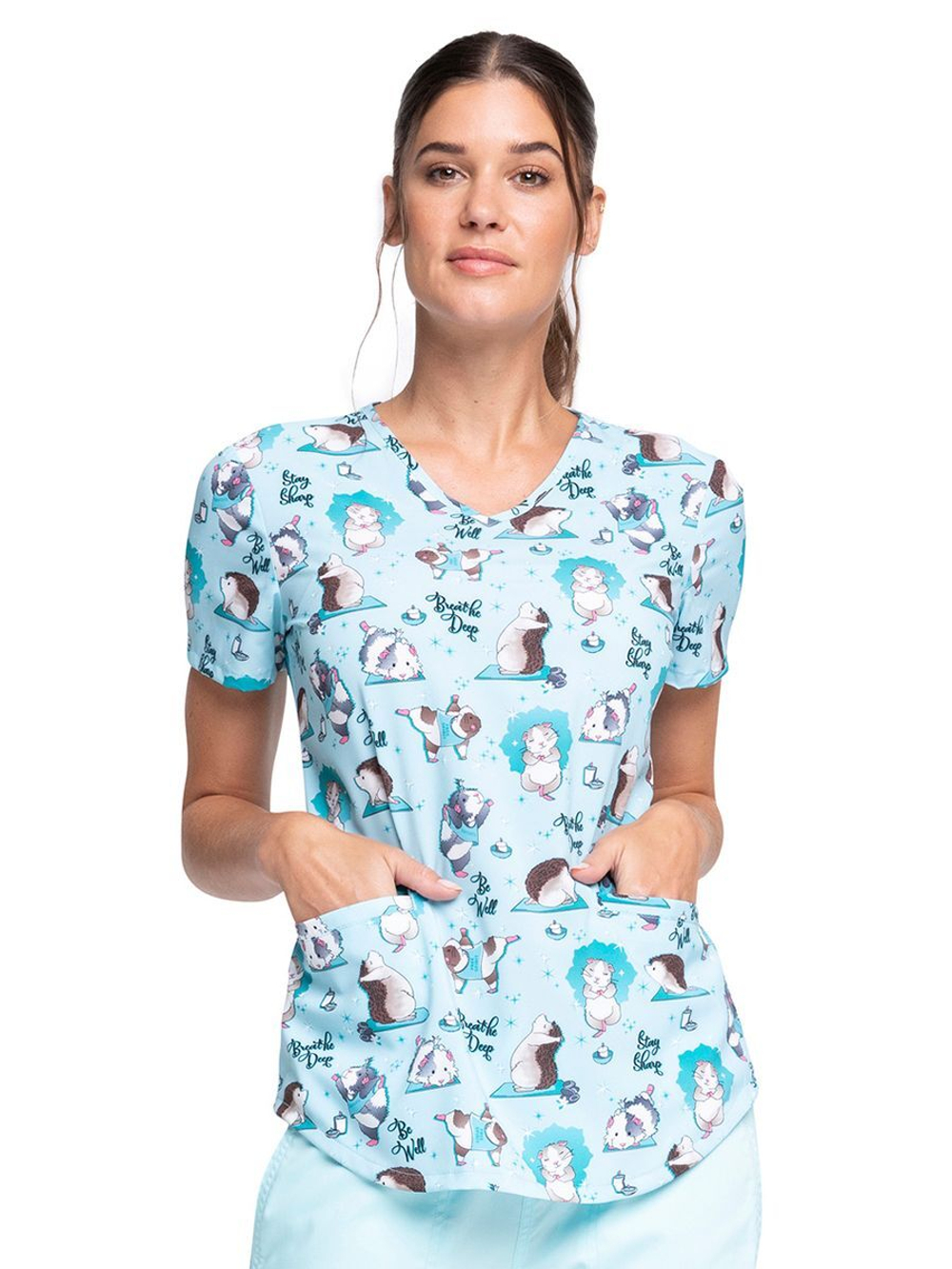 Топ медицинский женский Cherokee CK637, морской, S