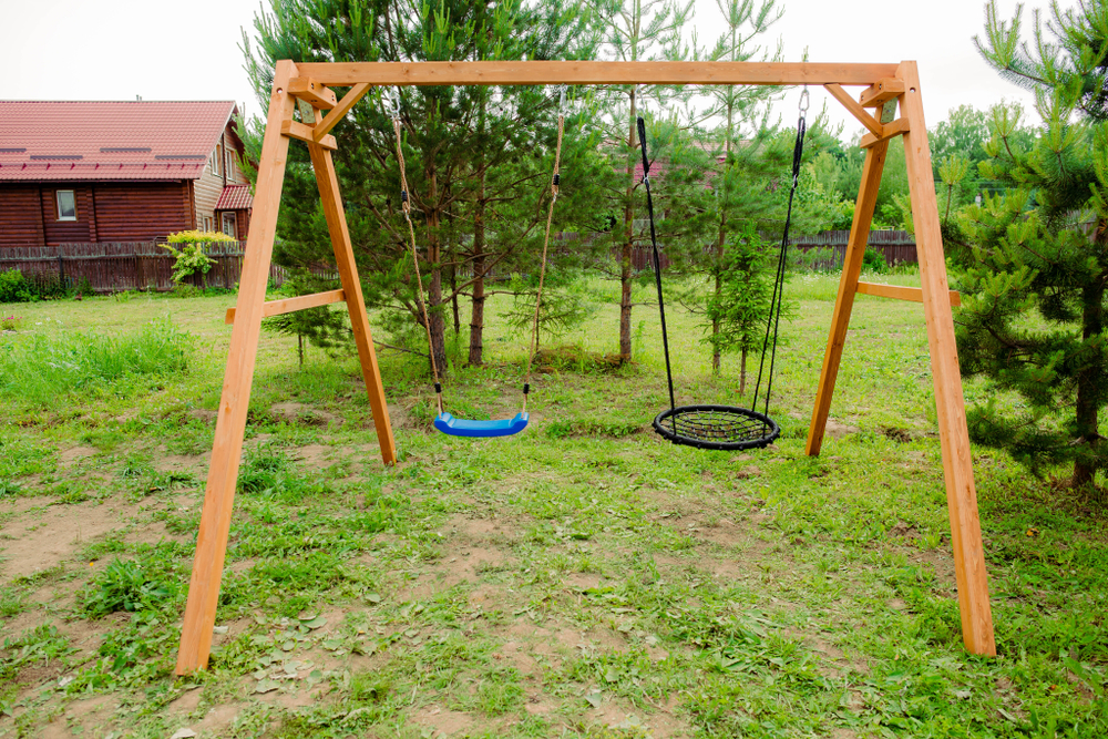 Деревянные качели с качелями гнездо 60 см