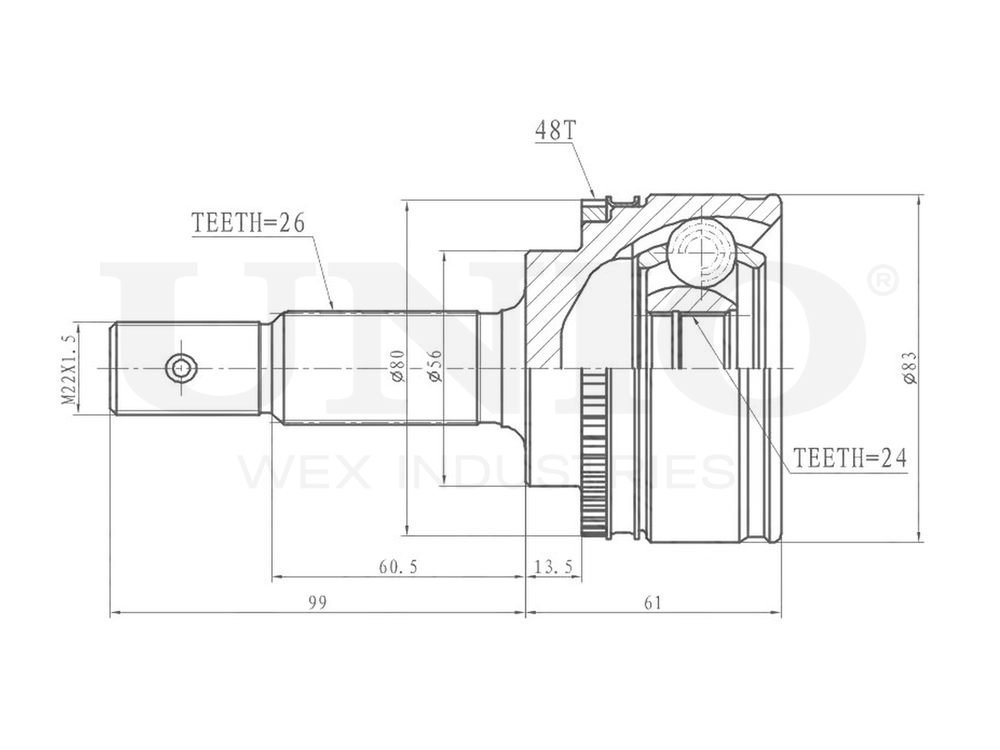 ШРУС внешний UNIO CVJ-20326