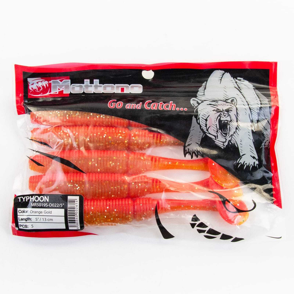 Виброхвост Mottomo Typhoon (130мм, 19гр), 5шт/уп