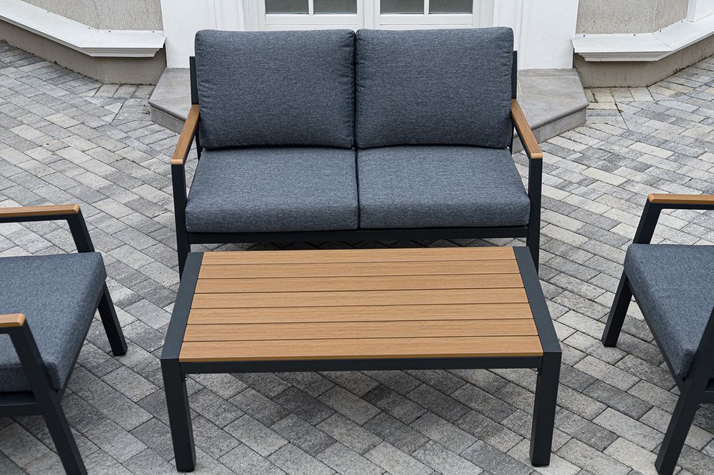 "Камелия" лаунж-зона 4-местная из алюминия, цвет темно-серый