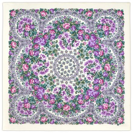 Павловопосадский платок Солнечный круг 2037-0