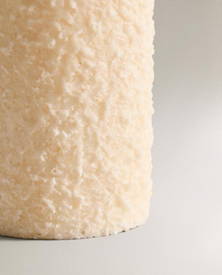 ZARA HOME НОВОГОДНЯЯ СВЕЧА ЦИЛИНДРИЧЕСКОЙ ФОРМЫ, БЕЛЫЙ