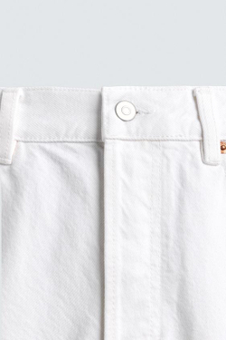 ZARA ДЖИНСЫ STRAIGHT ДЛИНОЙ ДО ЩИКОЛОТКИ, БЕЛЫЙ