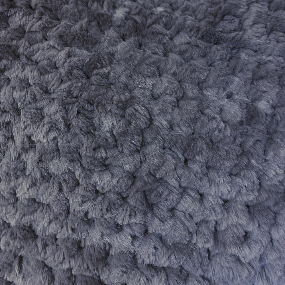 Вязаный плед из натурального меха рекс 200*150 см (темный графит, однотонный)