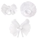 Бант для волос 8х10 см, 10х12 см, 8 см на резинке, белый, АССОРТИ, MONTE VITA, 457117