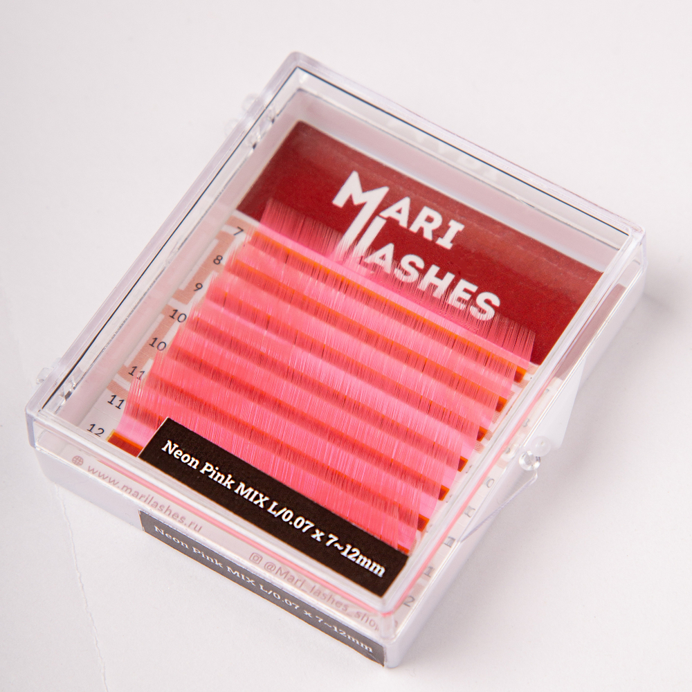 Ресницы MARILASHES/МИКС/MINI/NEON PINK