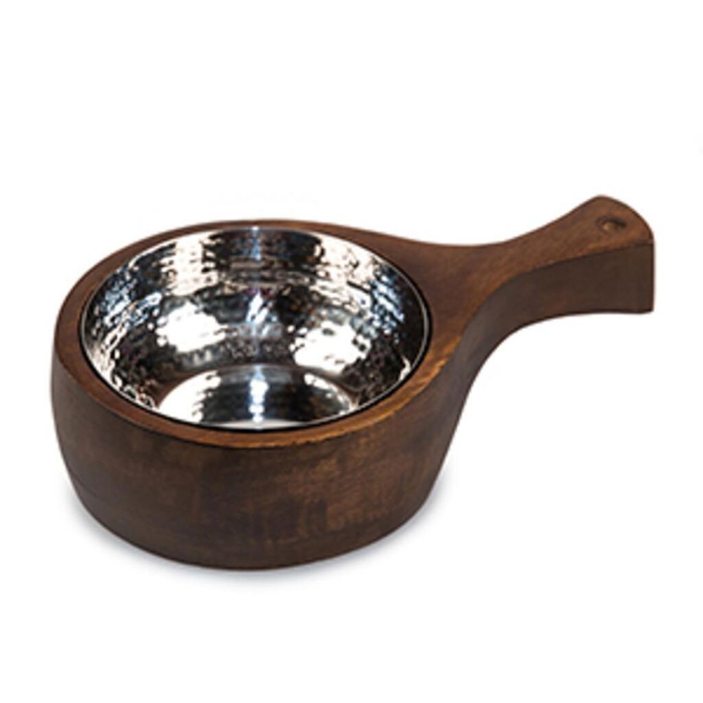 Сковорода для подачи на дерев. подст. 340 мл   круглая нерж. P.L. Proff Cuisine