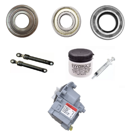 Ремкомплект для стиральной машины LG прямой привод (6305, 6306, сальник 37x76x9.5/12, смазка, насос, амортизаторы)