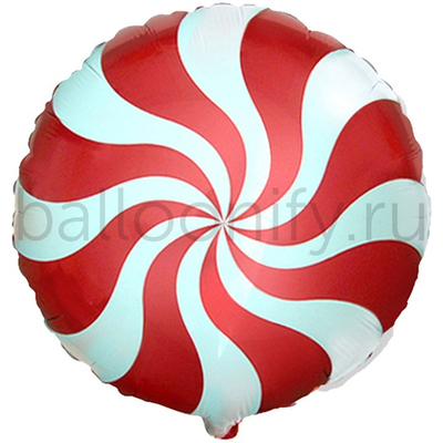 Фольгированная фигура, круг, Конфета красная/FM,18"/46СМ