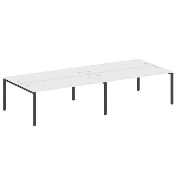 Metal System Рабочая станция на 4 места на П-образном м/к БП.СМ-4.5 Белый/Металл Антрацит 3600*1475*