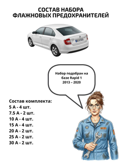 Набор предохранителей для Skoda Rapid 1 RAP1