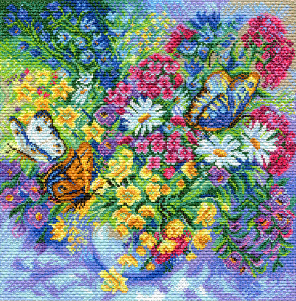 "Буйство красок"-1743 канва с рисунком