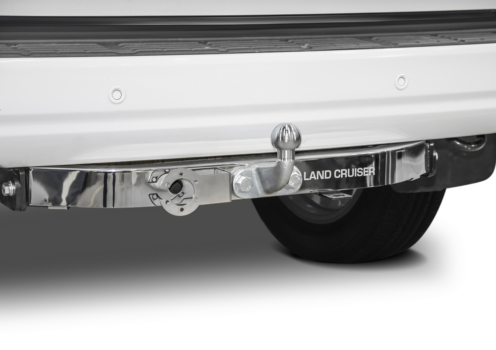 Фаркоп торцевой Berg для Toyota Land Cruiser 200 (кроме Executive и TRD) 2007-2021, с нерж. накладкой, шар F, 1500/75 кг, F.5713.003