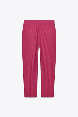 ZARA ОБЛЕГАЮЩИЕ БРЮКИ С ВЫСОКОЙ ПОСАДКОЙ, ФУКСИЯ