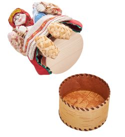 Народные промыслы RK-723/1 Кукла-шкатулка «Бабушка с детьми»