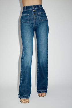 ZARA ДЖИНСЫ Z1975 BOOTCUT С ВЫСОКОЙ ПОСАДКОЙ, СИНИЙ