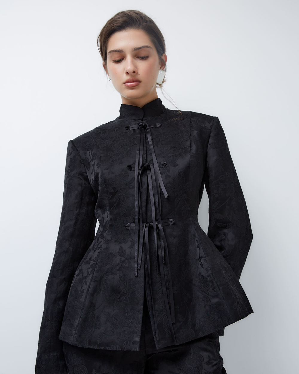 Жакет из жаккардовой вискозы Гуччи черный