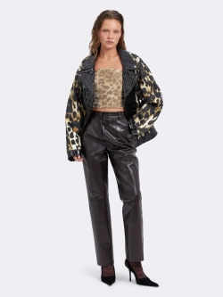 Косуха леопардовая из экокожи и нейлона Ola Ola OLA OLA