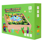 Развивающая игрушка деревянная Рыбалка пруд, огород, коробка C-41682