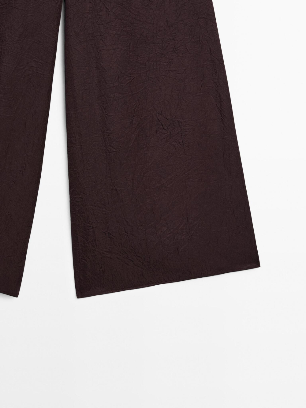 Massimo Dutti Струящиеся брюки из жатой ткани, бургундский