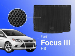 Коврик в багажник Ford Focus lll хэтчбек 2010-19 Delform Premium EVB-0401-B