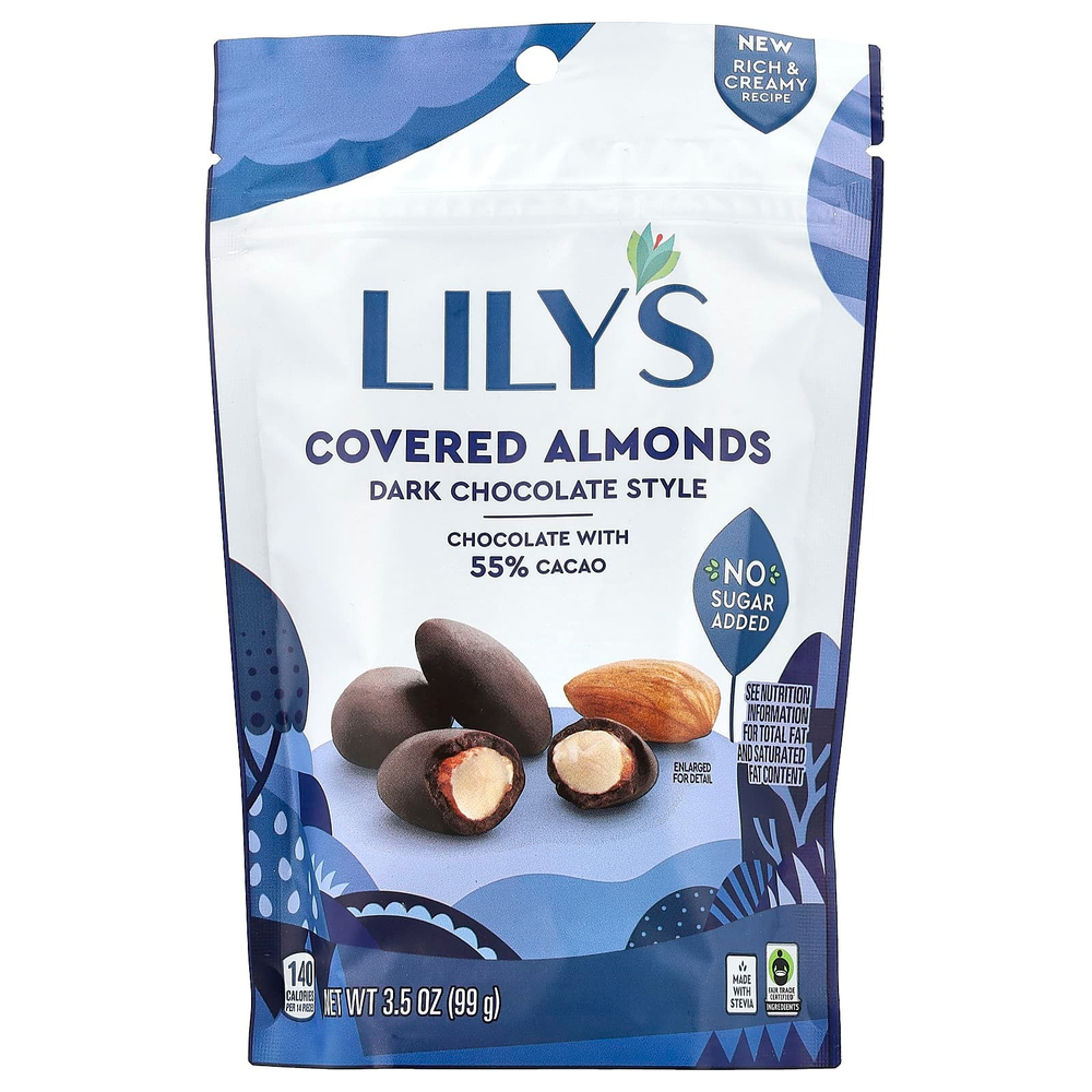 Lily's Sweets, Миндаль в оболочке, с темным шоколадом, 99 г (3,5 унции)
