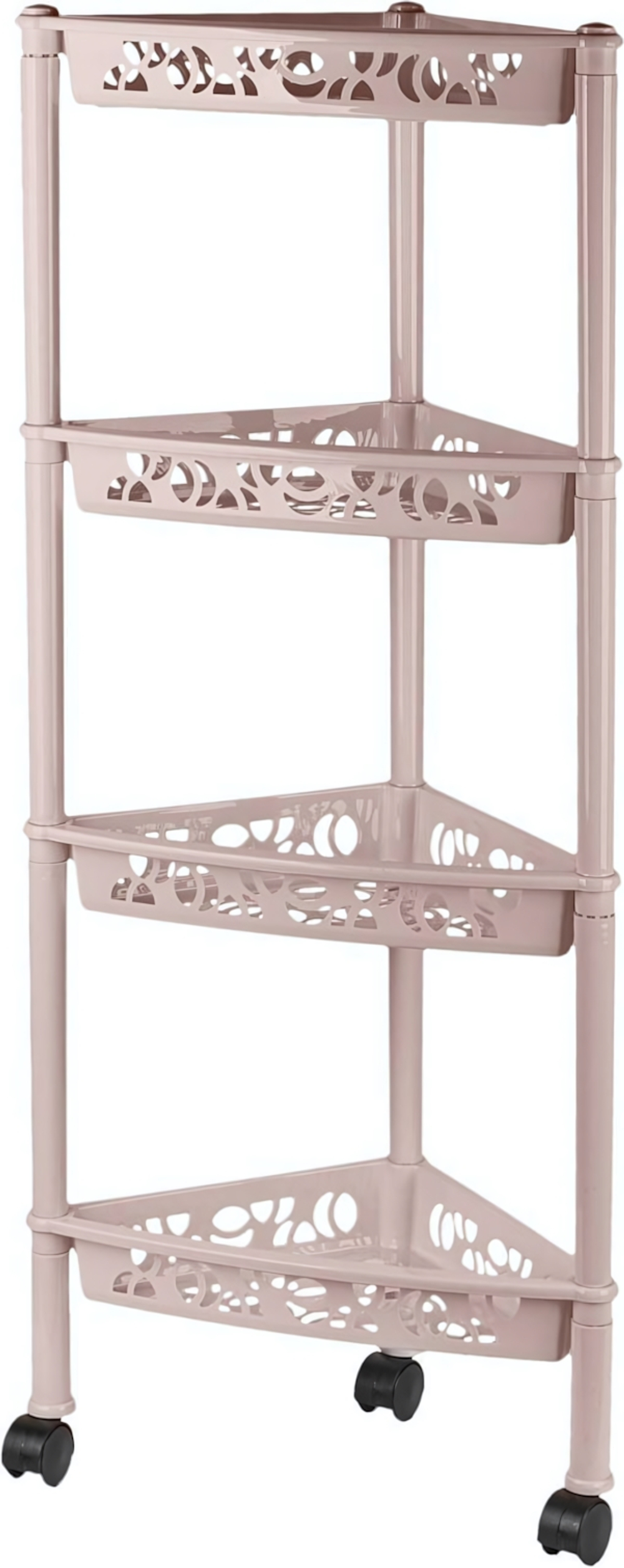 Этажерка Light 4-х секционная угловая 383*222*170 на колесиках Keeplex