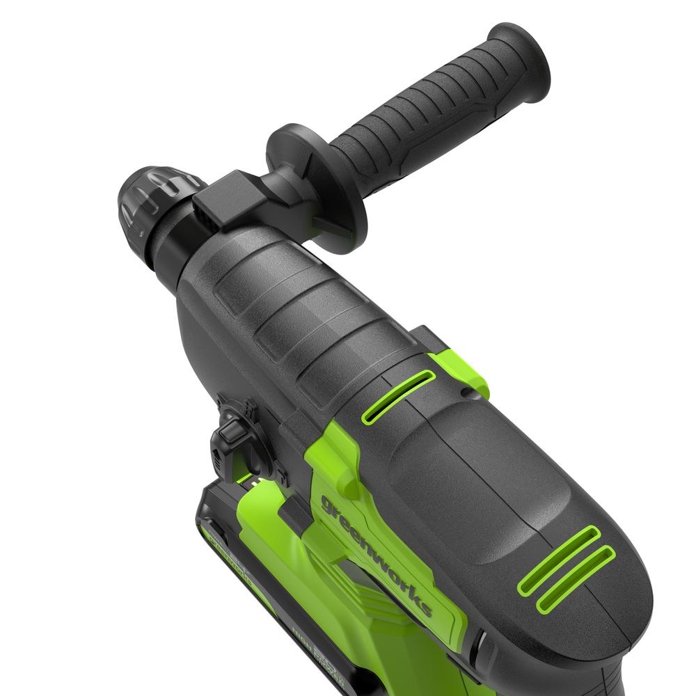 Перфоратор акк. Greenworks RH324, 24V, б/щет, SDS+, 2 Дж, 4500 уд/мин, 24 мм,1х2Ач,ЗУ (3803007CUA)