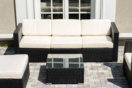 "Даллас" лаунж-зона из искусственного ротанга на 5 персон, цвет черный