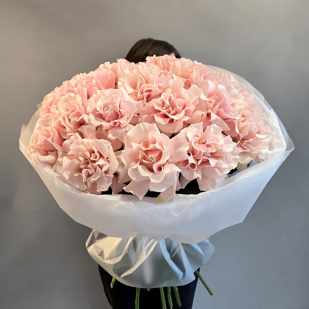 Моно букет из розы Pink Mondial L